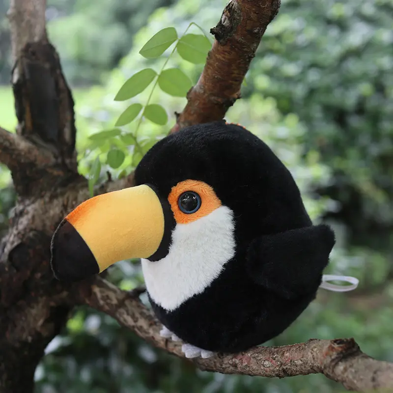 10cm High Small Round Toucan Plush Toys Soft Real Life Toucans Bird Stuffed Animal Toy Christmas Gifts For Kids