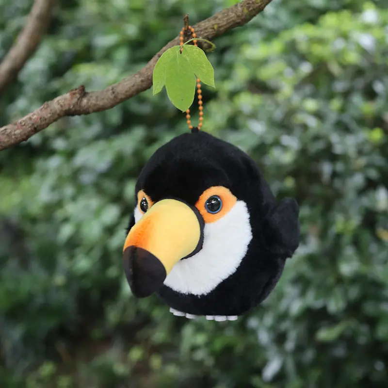 10cm High Small Round Toucan Plush Toys Soft Real Life Toucans Bird Stuffed Animal Toy Christmas Gifts For Kids
