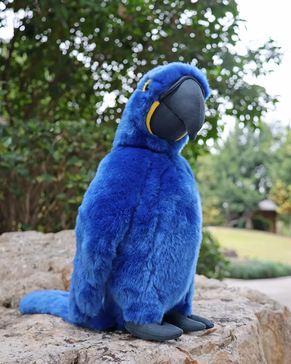 32cm High Soft Hyacinth Macaw Birds Plush Toy Realistic Blue Macaw Parrot Stuffed Animals Toys Gifts