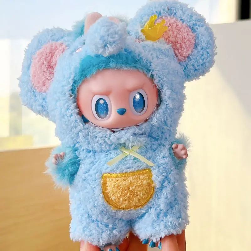 15cm/17cm Labubu Doll Clothes Sitting Party V1 V2 V3 Generation Outfit Cloud Fleece Set Gift for Labubu Fan