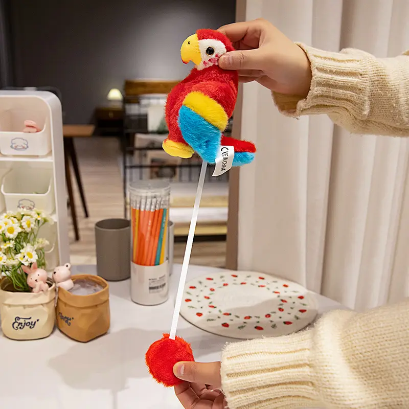 12CM Magnetic Simulation Parrot Plush Toy Stuffed Soft Animal Pillow Fun Toys Home Decro Birthday Gifts