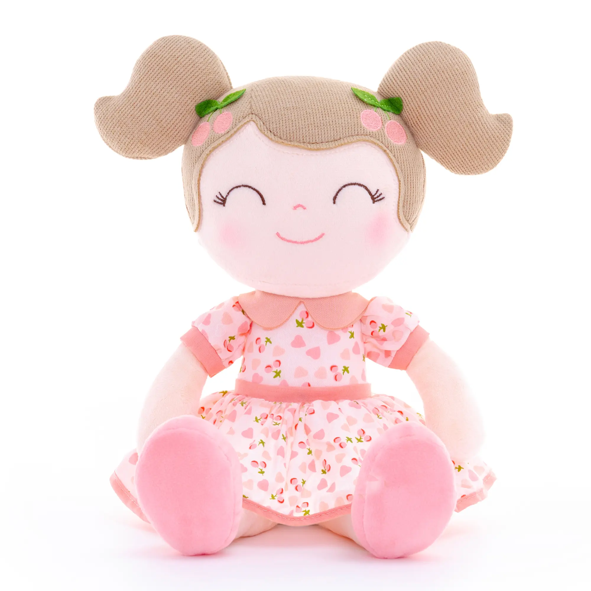 Gloveleya Stuffed Toys Cherry Girl Plush Doll Baby Girl Gifts Cloth Dolls Christmas Gifts Ideas Birthday Gifts Doll Pink