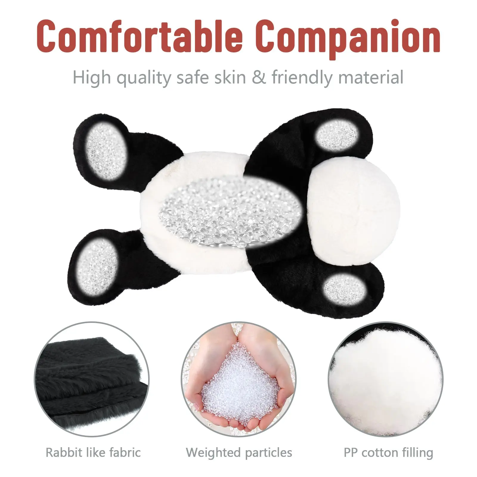Niuniu Daddy 20" | 3.3 Pound Panda Weighted Stuffed Animals Plush Toys, Large Pillowfort Plush Animals for Kids Adults