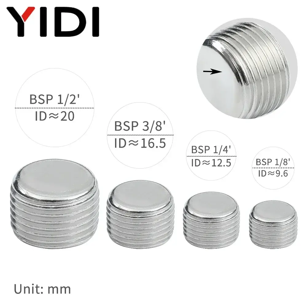 5pcs BD End Stop Plug Kit Air Hose Fitting Pneumatic Connection Screw Male Thread Connector Repair BSP 1/2 3/8 1/4 1/8 3/4