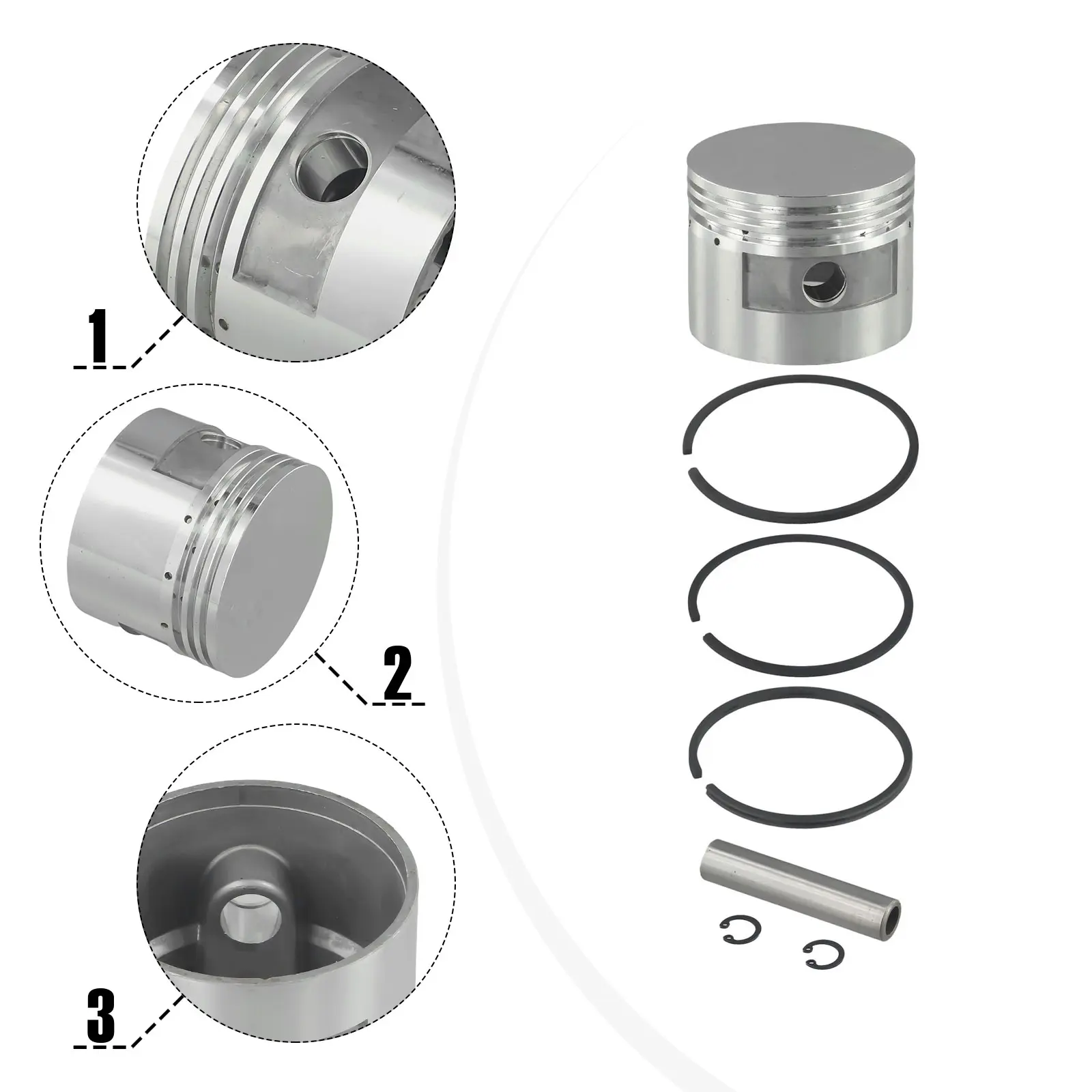 Air Compressor Piston+Piston Rings Parts Air Pump Accessories 42/47/48/51/65mm Air Compressor Pneumatic Parts