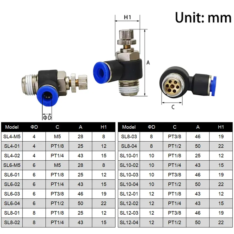 10Pcs PC/PCF/PB/PL/PX/SL/PD Series Quick Release Fitting Compressor Accessories Air Pneumatic Fittings