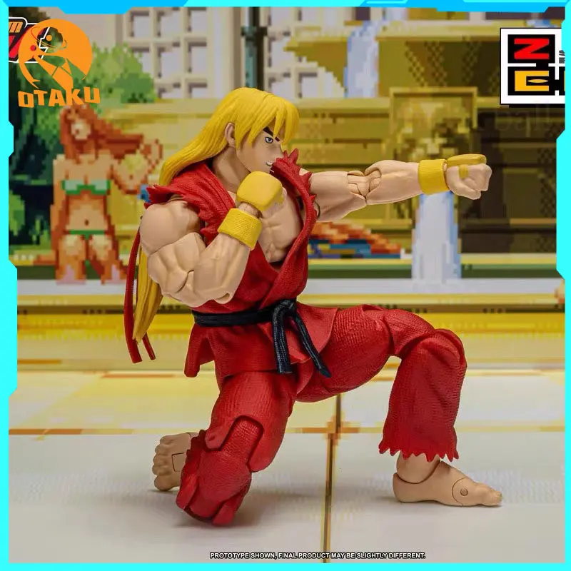 1/12 Street Fighter Figure Ken Masters Figures Fight Competitive Figurine Gk Statue Model Doll Collect Room Decora Desk Toy Gift