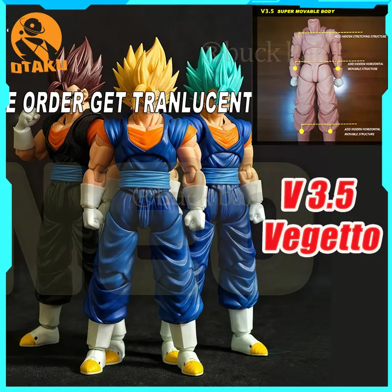 New 3.5 Neokong 1/12 Vegetto Action Figure Da001e Da001f Da001g Body Super Saiyan Vegeto Ssj2 Anime Figurine Collectmodel Gifts