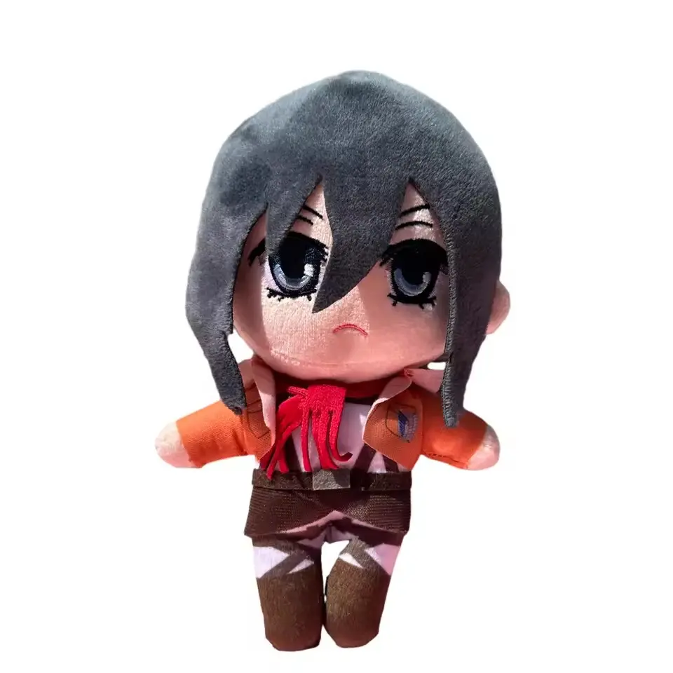 Anime Attack on Titan Plush Toys Doll Kawaii Levi Eren Mikasa Cute Kawaii Collection Green Stuffed Doll Birthday Gifts For Kids