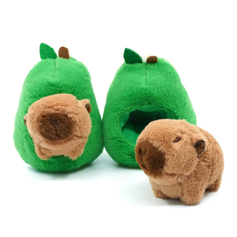10cm Creative Cute Avocado Capybara Plush Toy Capybara Doll Key Chain Plushie Capibala Pendant Holiday Gift Kawaii Fruit Doll