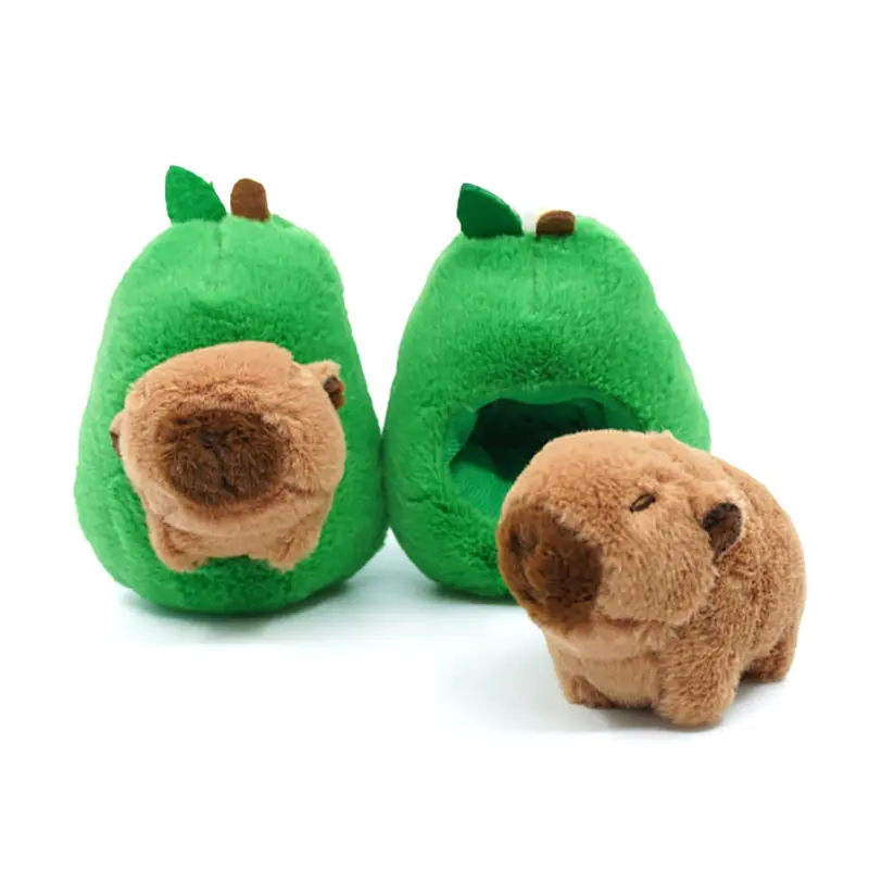 10cm Creative Cute Avocado Capybara Plush Toy Capybara Doll Key Chain Plushie Capibala Pendant Holiday Gift Kawaii Fruit Doll