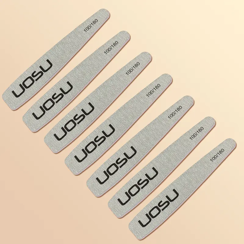 25PCS UOSU Gradient Nail Sponge Files | 100/180 Grit | Professional Set | For Nail Shaping Buffing & Artistic Manicure Designs