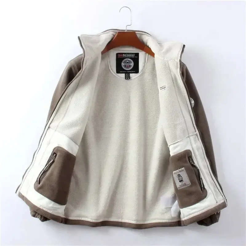 New Men's Padded Windproof Large Size Fleece Warm Fashion Casual Jacket Polar Cold Anti-Freezing Fashion Cotton Jacket