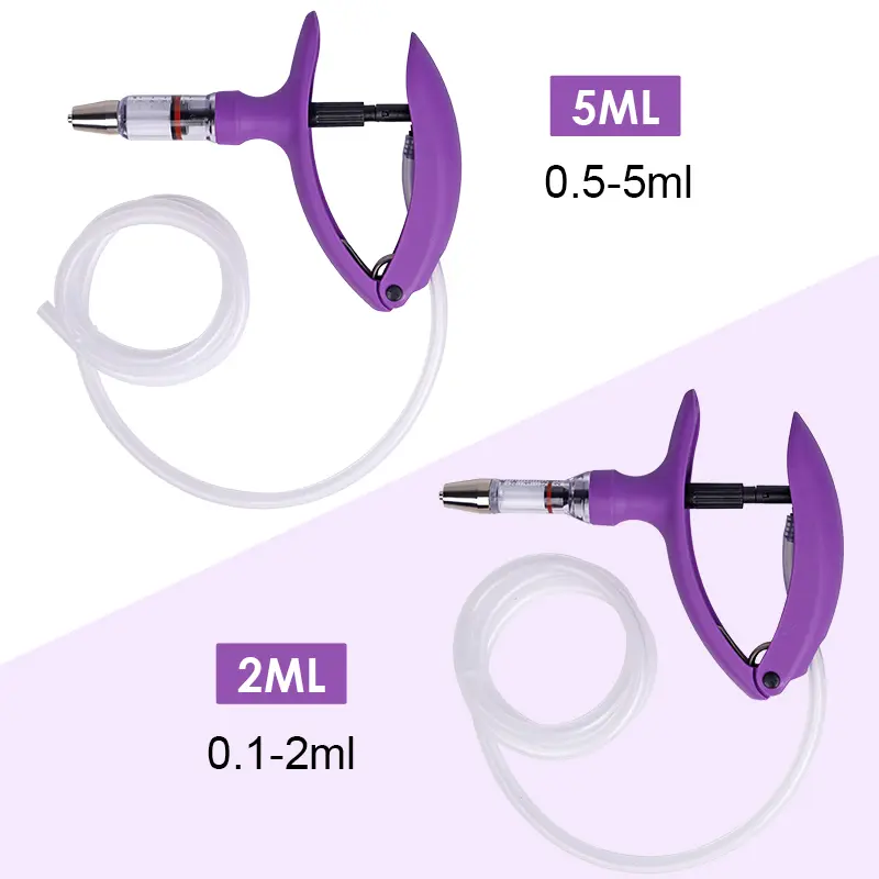 2ml/5ml Animal Veterinary Continuous Syringe Injection Adjustable Chicken Feeding Vaccine Device Free Needle Farm Too