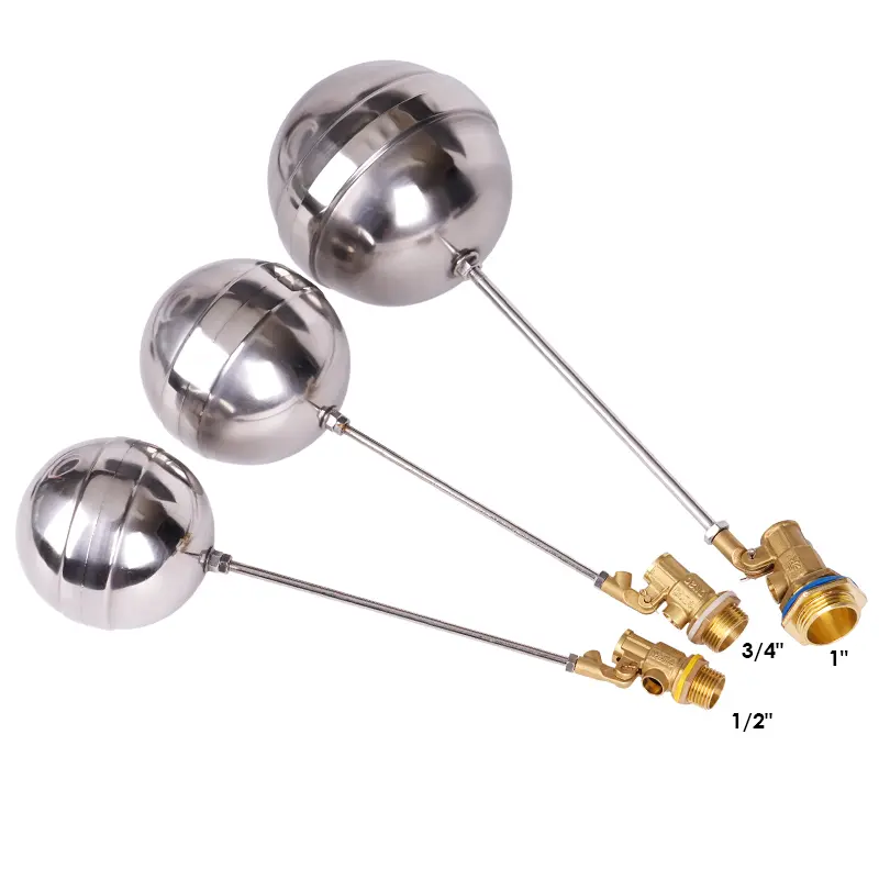 1/2" 3/4" 1" Brass Float Valve Cold and Hot Water Tank Floating Ball Valve SS201 Stem Flow Control Cistern/Expansion Tanks
