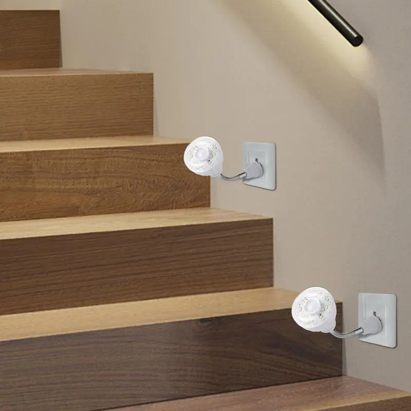 Motion Detector Night Light Motion Sensing Night Light Plug-And-Play Fixture Lamps Bulb Spotlight For Wall Bathroom Bedroom
