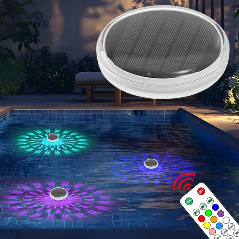 Solar Pool Lights Floating Lights IP68 Waterproof Colorful 9 Lighting Changing Lamp With 3 Timing Mode Decoration For Beach