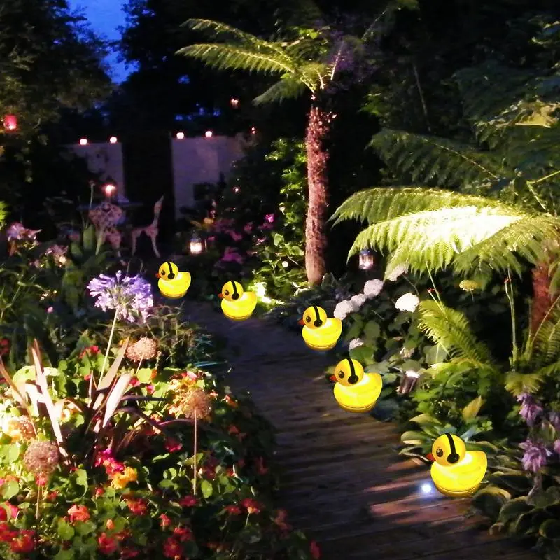 Garden Solar Lights Duck Shape Lawn Lights Outdoor Decorative LED Lamp For Yard Pathway Backyard Decoration Lighting Device