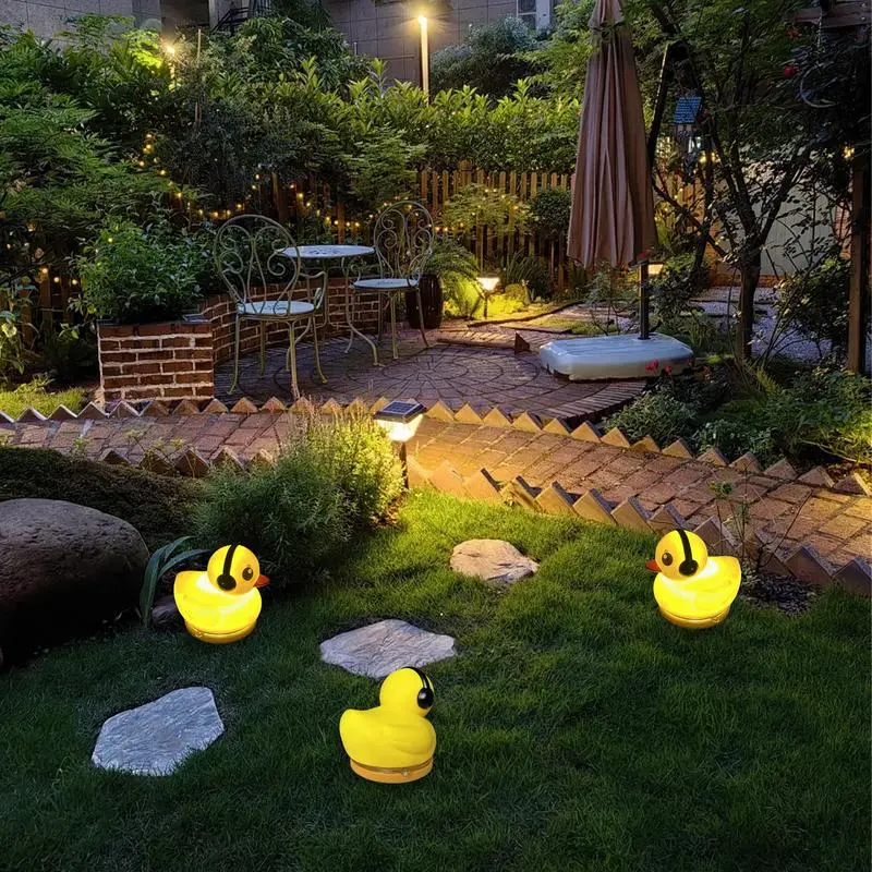 Garden Solar Lights Duck Shape Lawn Lights Outdoor Decorative LED Lamp For Yard Pathway Backyard Decoration Lighting Device