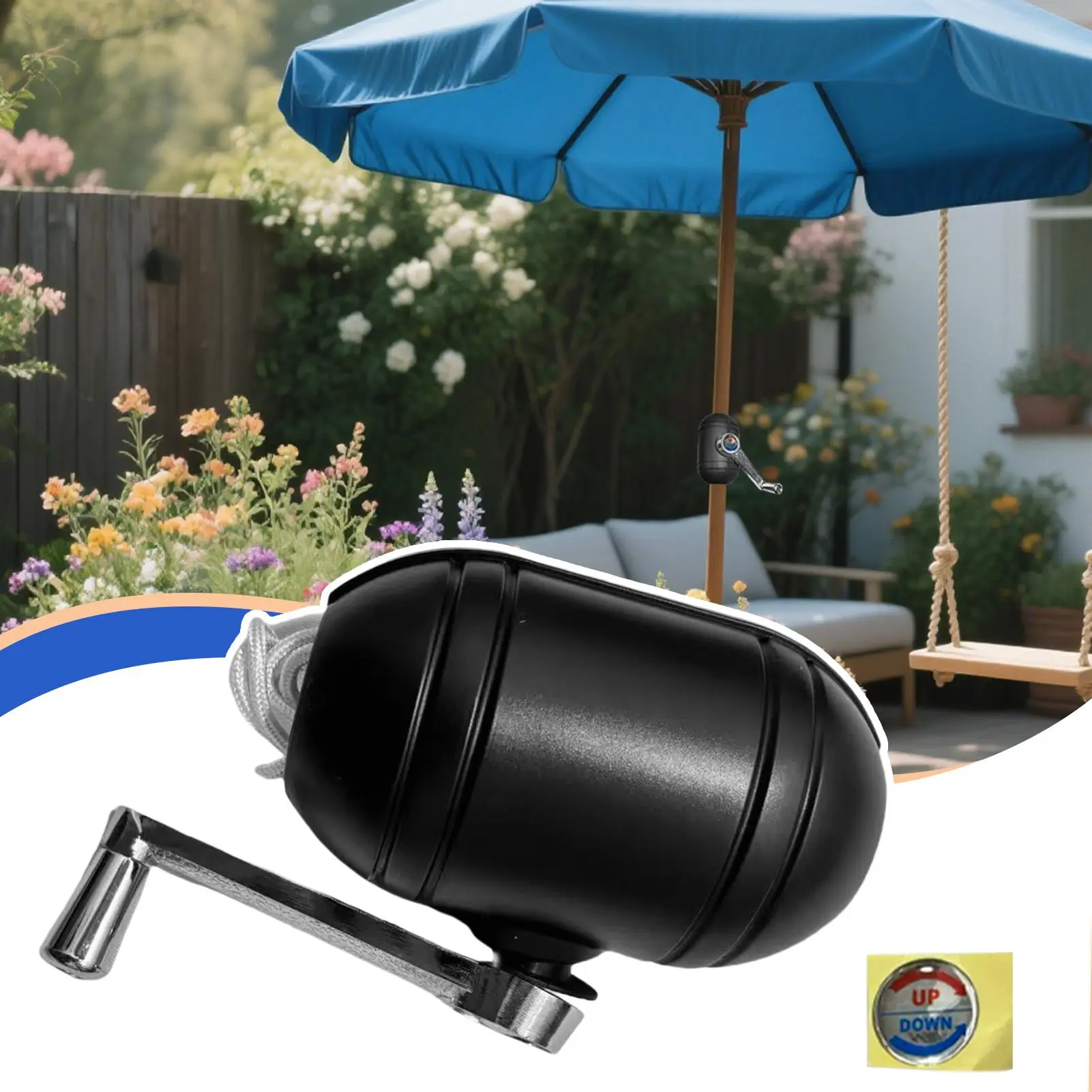 Patio Umbrella Replacement Parts Garden Parasol Parts Hand Cranked Long-Lasting Middle Column Umbrella For Balcony Pool Picnic