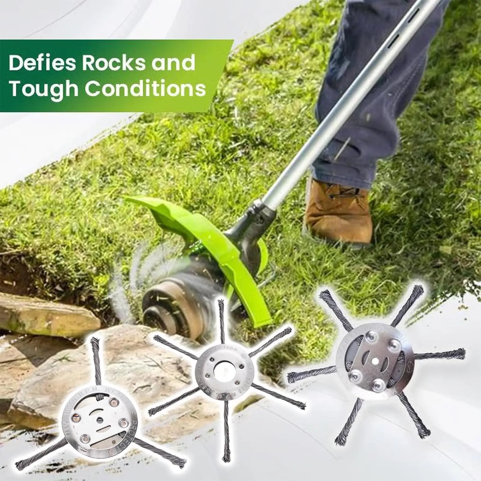 Steel Wire Grass Trimmer Head Universal Rotary Weeds Brush Cutter Head Garden Lawn Mower Brush Cutter Accessories
