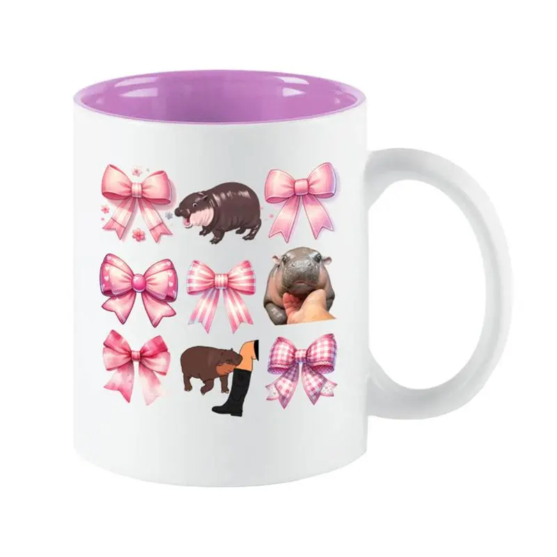 350ml Hippo ceramic mug Animal Coffee Mugs Drink Cup Thailand Hippo Teacup Funny Water Cup Cute Pygmy Hippo Pattern Coffee Cup
