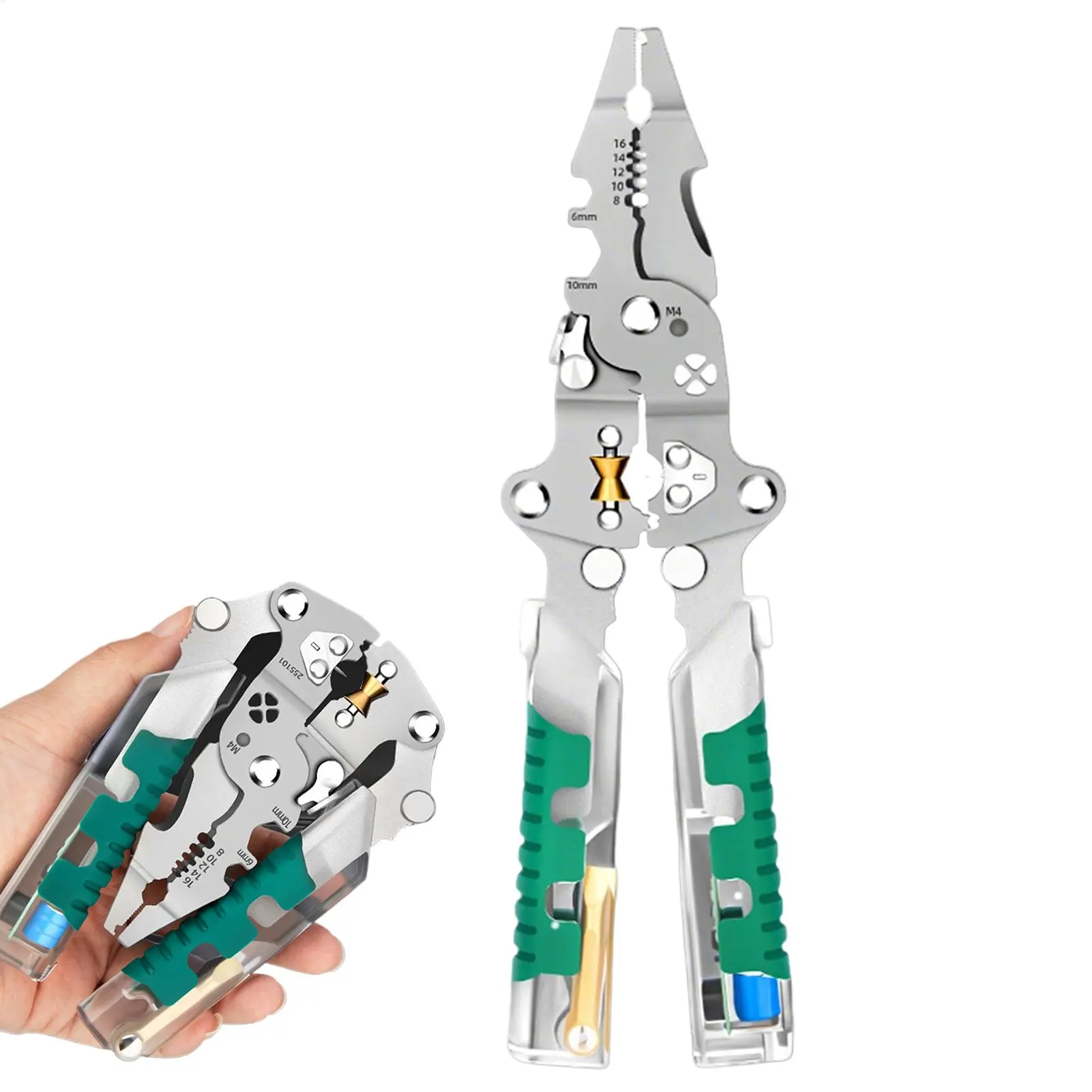 Wire Stripper Tool Cable Stripping Pliers Multifunctional Foldable Professional Voltage Tester For Repairing Precision Crimping