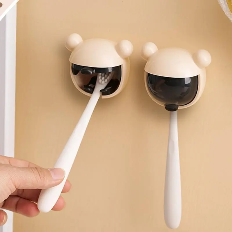 Toothbrush Holders for Bathrooms Cute Cartoon Toothbrush Holders with Cover Bathroom Accessory for Dorm Family RV Toddler Modern