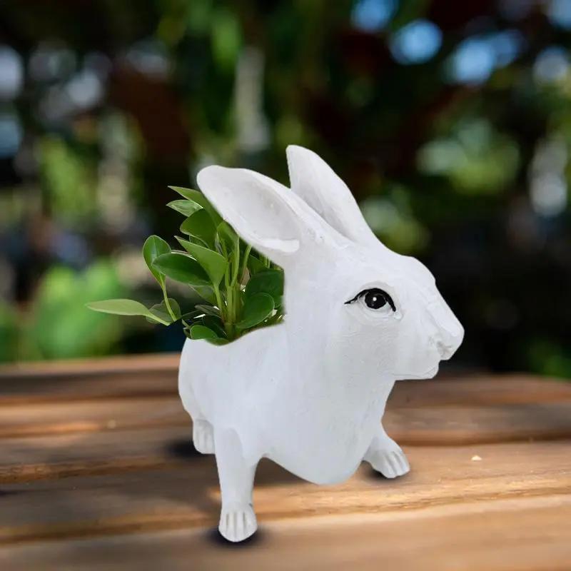 Bunny Planter Pot Miniature Plant Holder Rabbit Bunny Planter Cute Garden Pots Planter Pots Resin Decorative Flower Pot Bunny