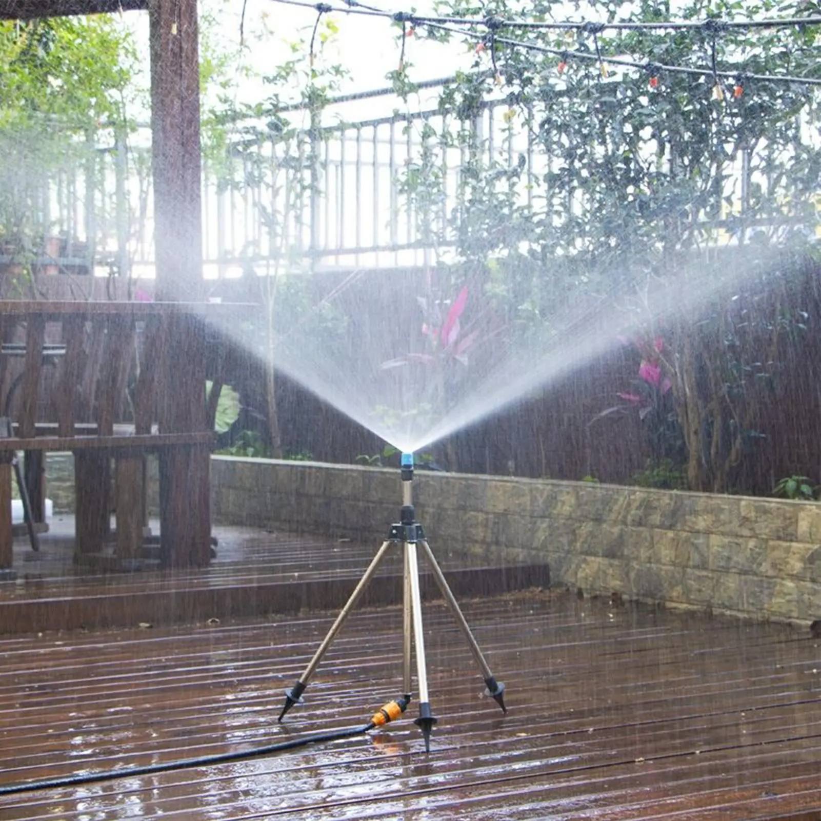 Tripod Sprinkler Garden Rotary Tripod Water Sprinkler Outdoor Adjustable Height Watering Equipment For Yard Flower Bed Orchards