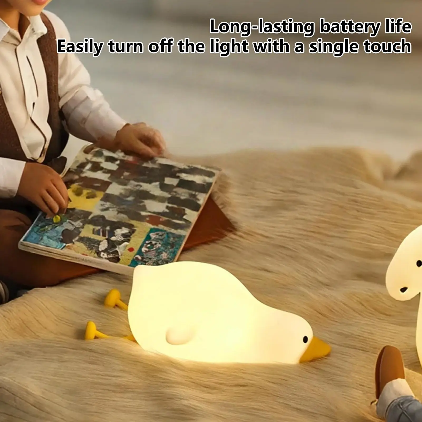 Duck Light Kids Animal Night Light Dimmable Rechargeable Auto Off 3 Modes Lighting For Home Breastfeeding Sleep Bedroom Dorm