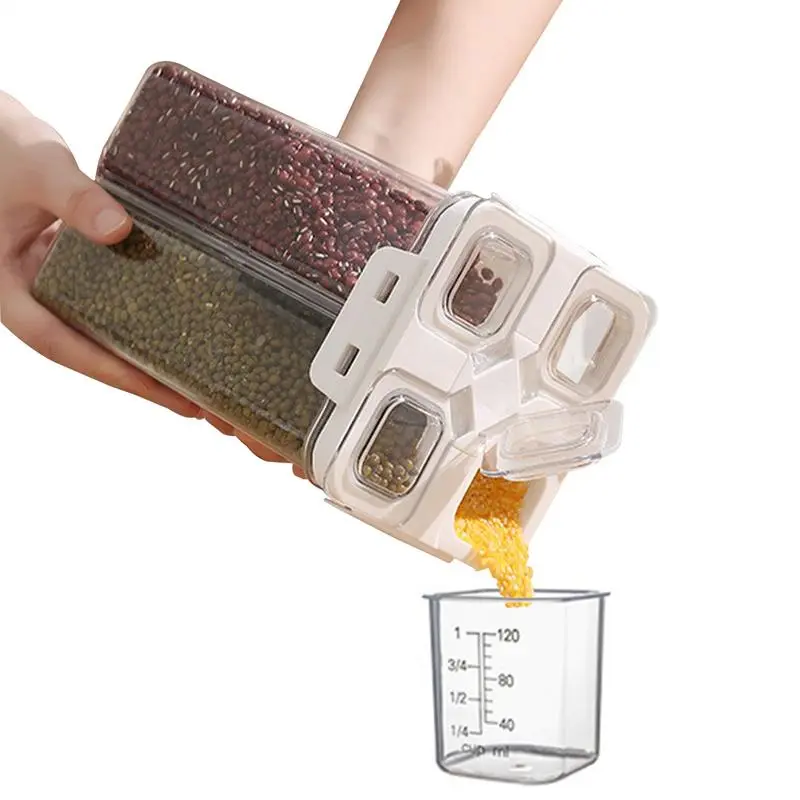 Rice Grain Storage Container Measuring Cup Leak Resistant Dry Food Bucket Dispenser Grain Container Bucket Grain Storage Tank