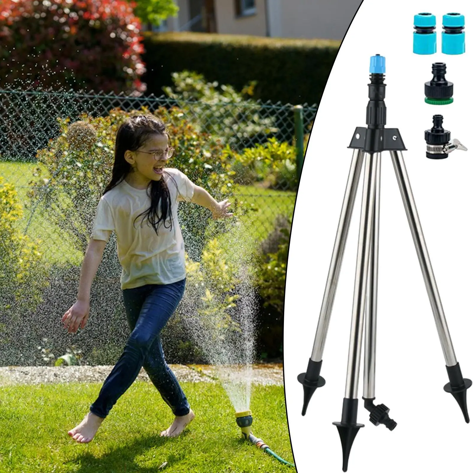 Tripod Sprinkler Garden Rotary Tripod Water Sprinkler Outdoor Adjustable Height Watering Equipment For Yard Flower Bed Orchards
