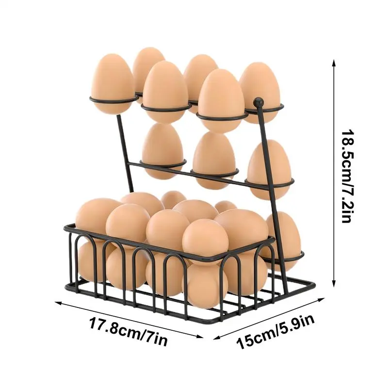 Egg Holder Countertop Metal Fresh Eggs Rack Metal Container Storage Holder Basket Organizer For Kitchen Countertop Rustic Decor