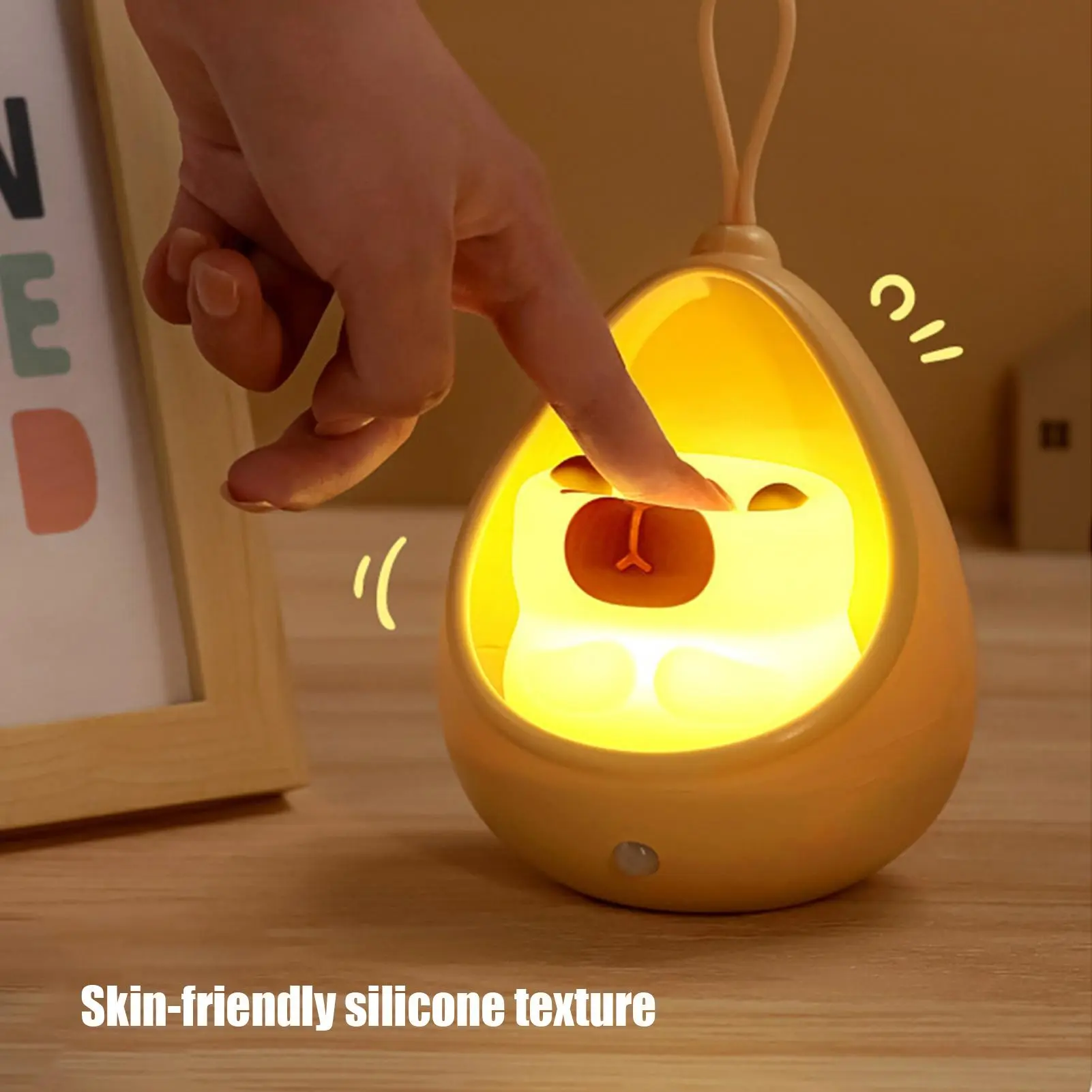 Capybara Night Light Capybara Cute Light Rechargeable Squishy Auto-Sensing Ornament Lighting For Nursery Desk Bedroom Kids