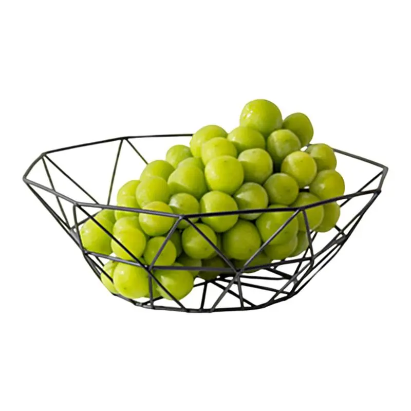 Wire Fruit Basket Counter Vegetable Snack Bread Storage Bowl Simple Fruit Basin Kitchen Eggs Dessert Holder Organizer Fruit Bowl