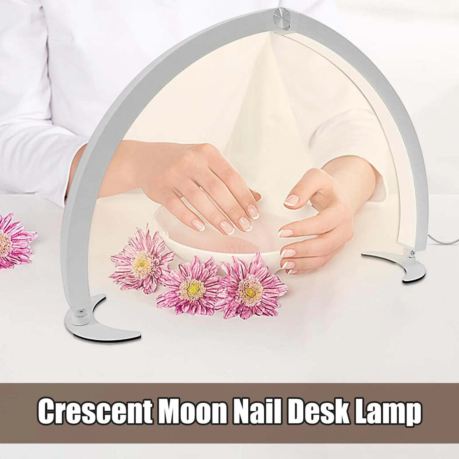 Lamp For Nail Desk Adjustable Half Moon Light 40W Remote Control Foldable Lamp For Eyelash Women Girls Beauty Home Skin Care