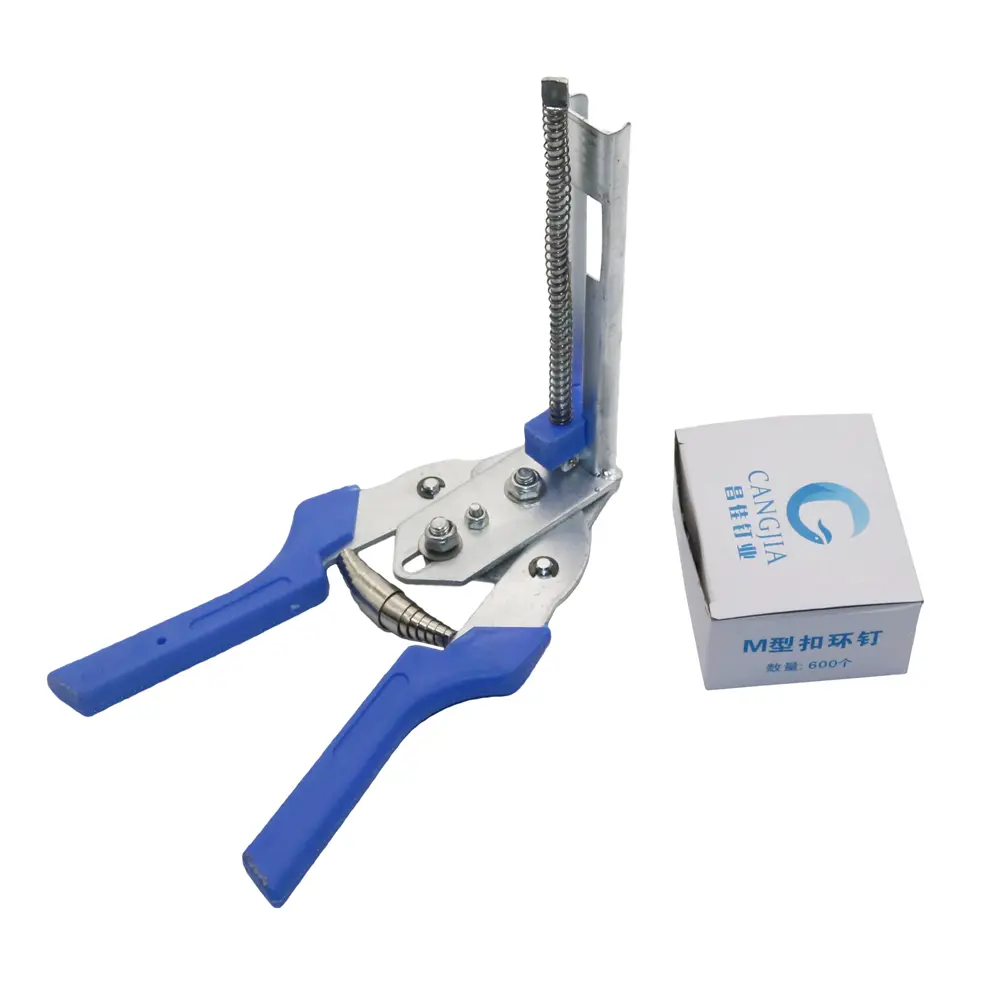 Livestock Breeding Equipment Fastening Clamp Installation Poultry Cage Plier & Nails for Chichen Rabbit Fox Bird Dog Cage