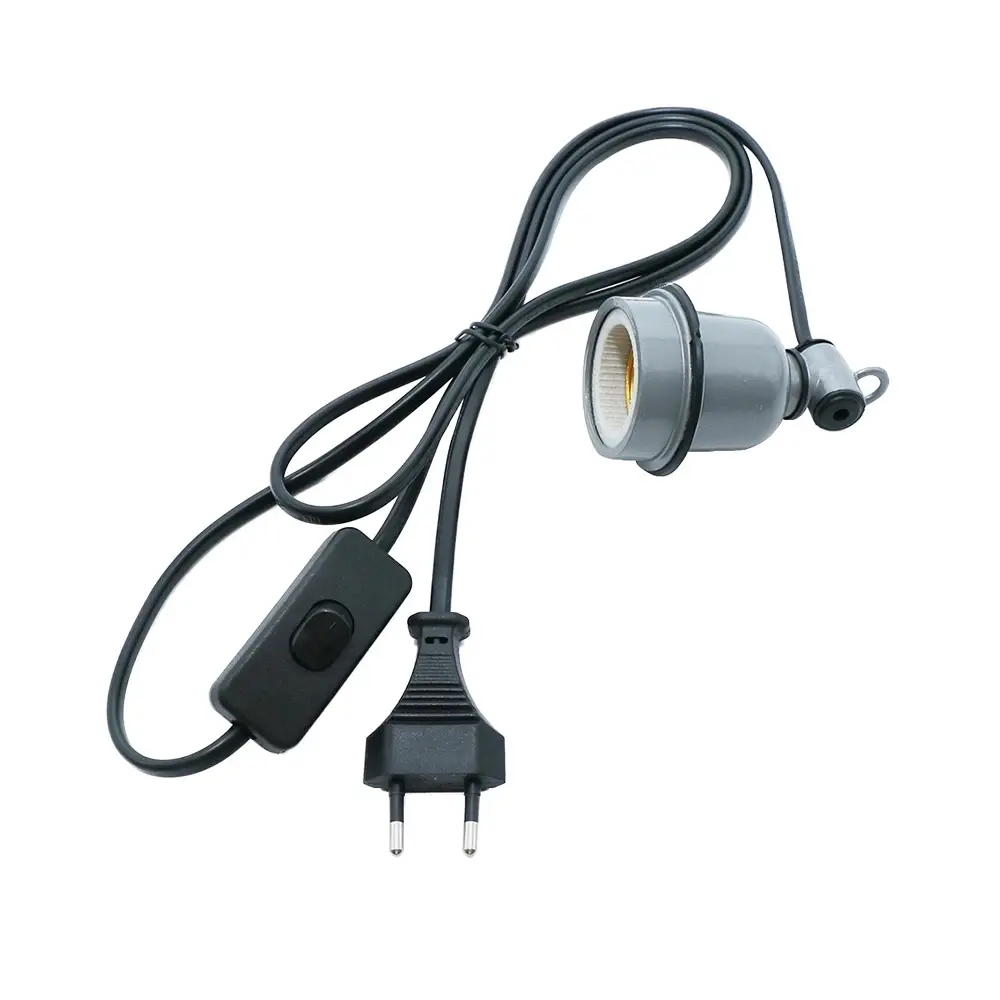 E27 Crawling pet lizard tortoise heating lamp holder & power cord switch Piglet Chicken Brooder Heating Spiral Light Socket