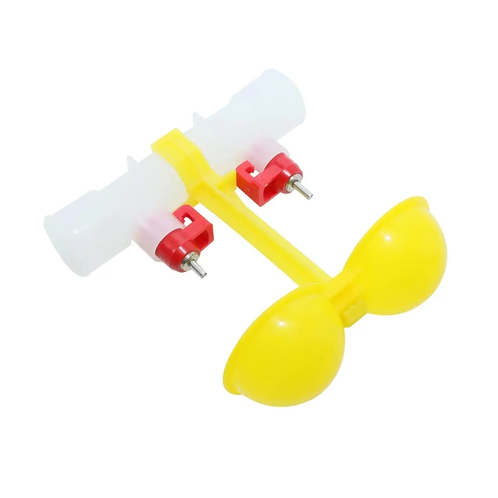 20 Sets Double Nipple Chicken Cup Chicken Waterer Ball Valve Drinker with 2 Bowls Hanging Feeder Chicken Coop Accessories