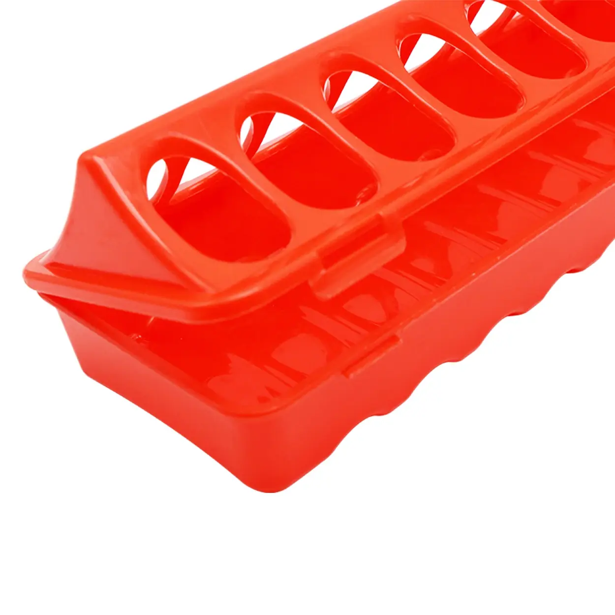 1 Pc 12/18/22 Hole Ground Bird Feeder Plastic Flip-top Double Row Hole Bird Trough Chicken Poultry Feeder Chick Feeding Trough
