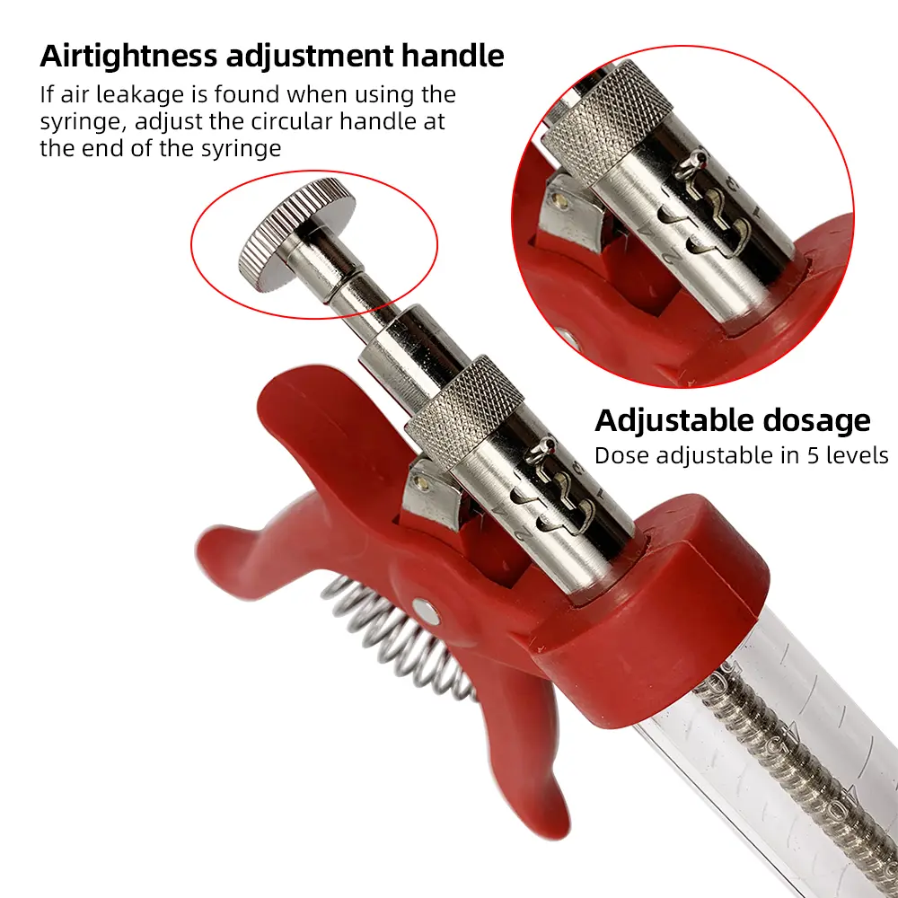 1 Pc Animal 50ml Continuous Injection Syringe Revolver Plastic Handle Veterinary Automatic Vaccination Gun for Cow Pig Sheep