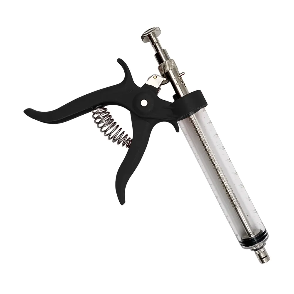 1 Pc Animal 50ml Continuous Injection Syringe Revolver Plastic Handle Veterinary Automatic Vaccination Gun for Cow Pig Sheep