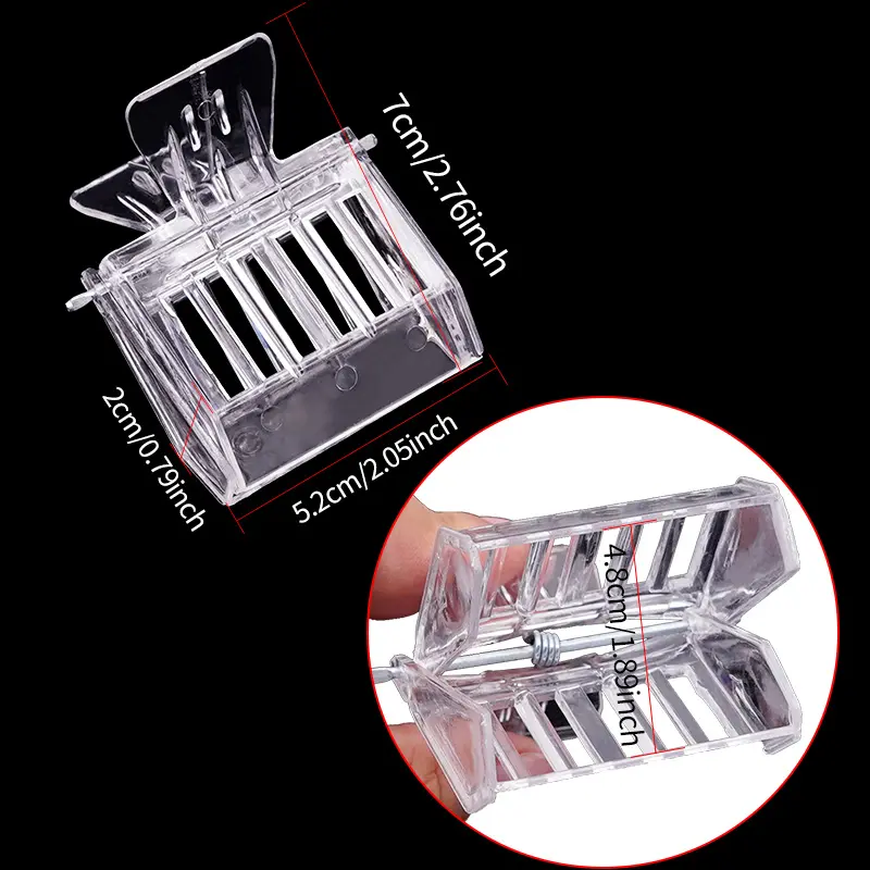 Beekeeping Bee Queen Catcher Plastic Clip Steel Needle Type Hexagon Cage Protective Cover King Marker Rearing Apiculture Tools