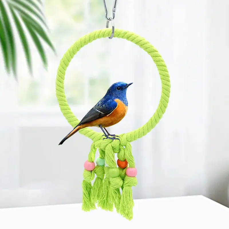 Pet Bird Chewing Toy Cotton Rope Parrot Toy Bite Bridge Bird Tearing Toys Cockatiels Training Hang Swings Birds Cage Supplies