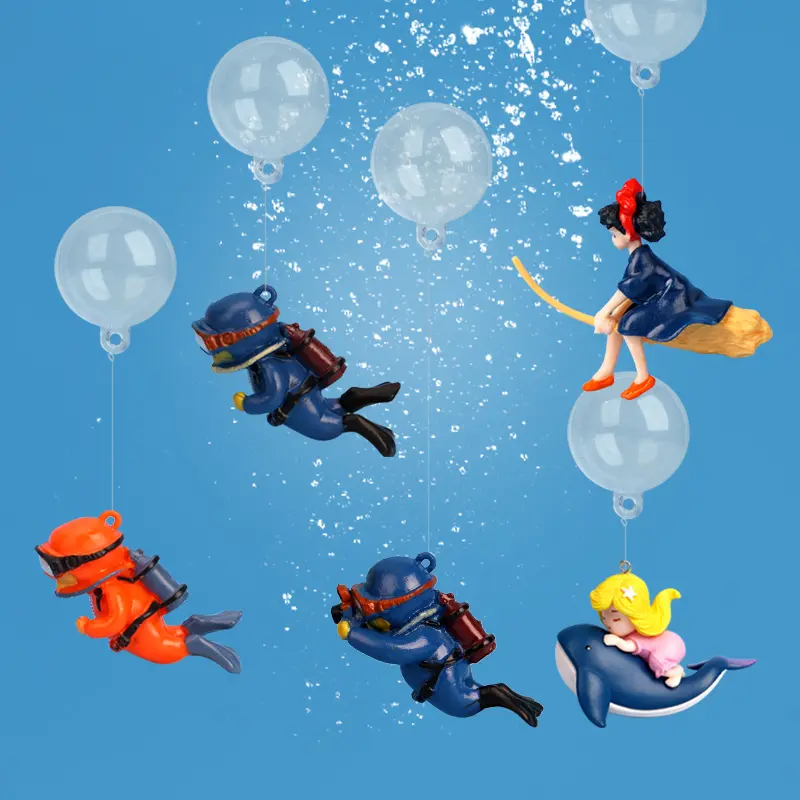 Aquarium Fish Tank Decorations Cartoon Floating Little Witch Miniature Model for Fish Tank Accessories Innovative Aquarium Decor
