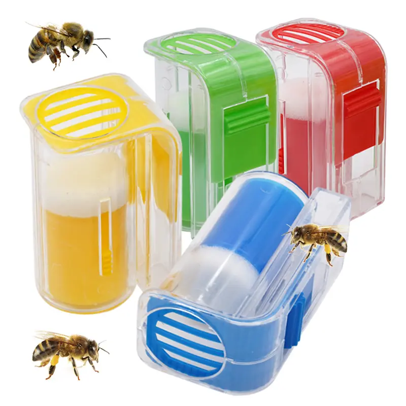 Muliti Bee Queen Marking Catcher Plastic Handed Marker Bottle Plunger Plush Beekeeper Tool Garden Beekeeper Queen Bee Cage