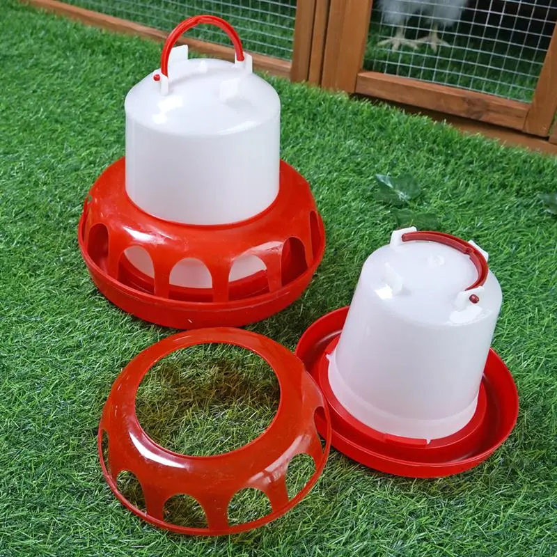 1Kg/3Kg Chicken Poultry Feeder Automatic Feeder Water Bucket Drinker Fountain Farm Poultry Feeding Supplies Chicken Water Bucket