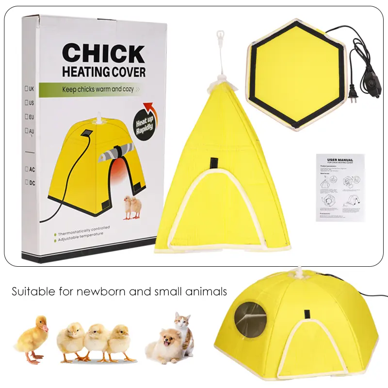 2Types Electric Chick Brooder Heating Cover Chick Cage Heater Chicken Warmer Chicken Drooder Device