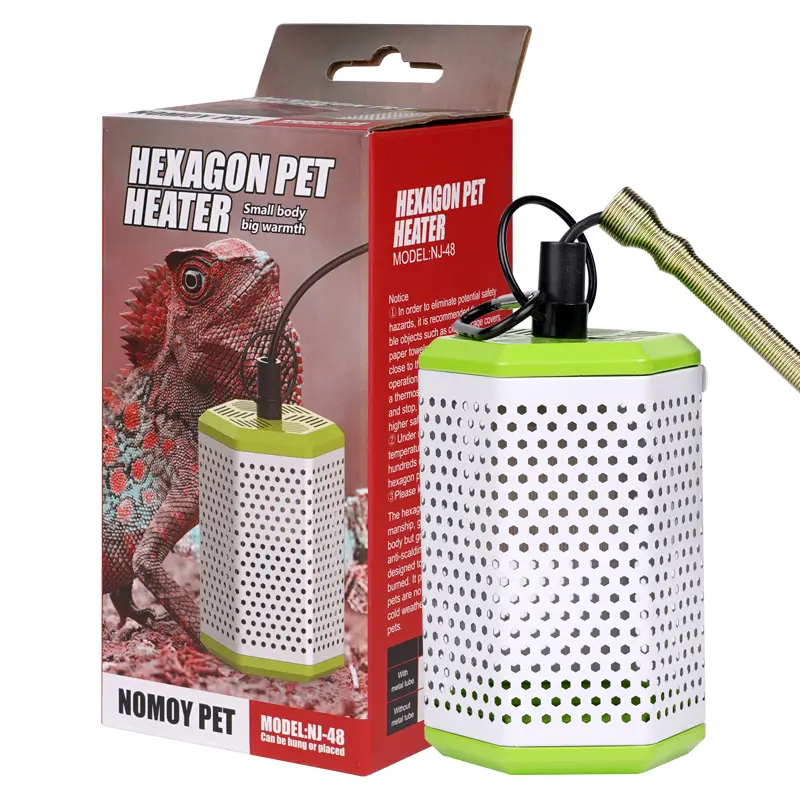Reptile Heat Lamp Shade Guard Hangable Hexagonal Lamp Shade Art Mesh Metal Anti-Scald Cover for Lizards Snakes Turtles